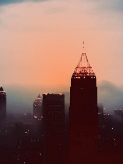 Небоскребы в тумане обои