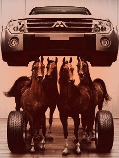 Лошадинные силы - принт Митсубиси обои