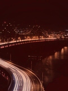 Вид на мост ночью обои