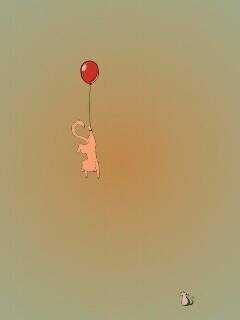 Котэ улетает на шаре обои