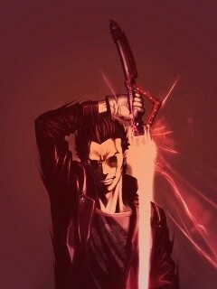 Мужик с зверским световым мечом обои