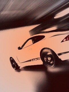 Белый ягуар в гараже обои