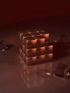 Кубик рубика из стекла обои