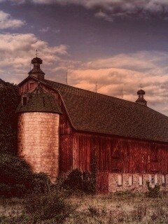 Старый красный амбар обои