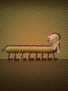 Гусеница в ботинках обои