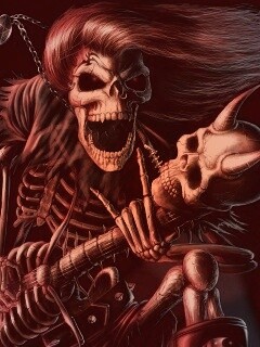 Скелет играет на скелет-гитары обои