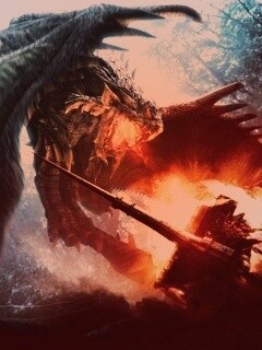 Атакующий дракон обои