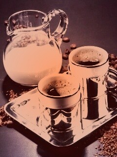 Поднос с кофе обои