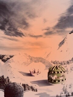 Прикольные шапки на горных вершинах обои