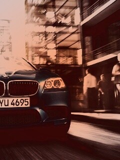 BMW покоряет городскую улицу обои