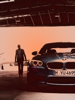 BMW F10 в ангаре обои