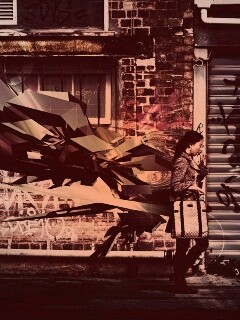 3D граффити на стене обои