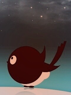 Нарисованная птичка обои