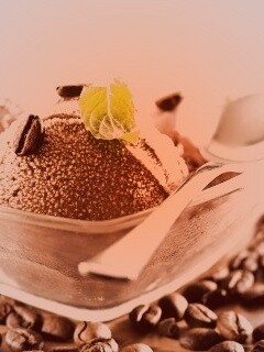 Кофейное мороженое с листиком мяты обои