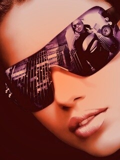 Девушка в стильных очках обои