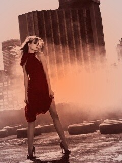 Девушка в красном обои