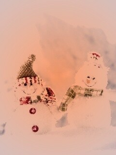 Три снеговика обои