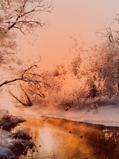 Зимняя река обои