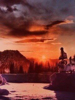 Зимнее солнце обои