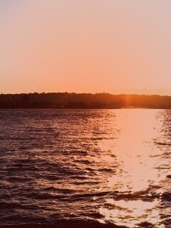 Красивое закатное озеро обои