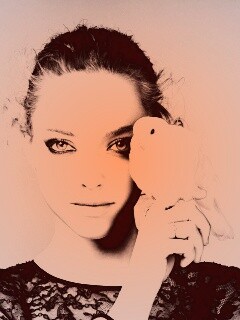 Девушка и попугай обои