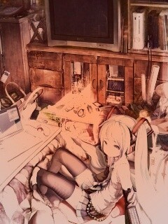 Хатсуне Мику в своей комнате обои