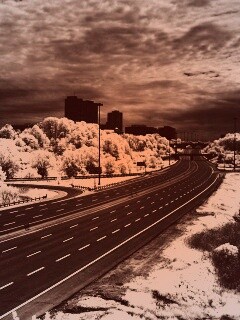 Черно-белое шоссе обои