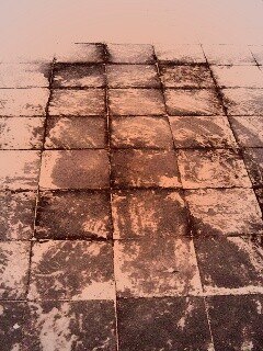 Дорога из серой плитки обои