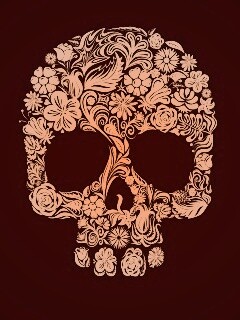 Череп из векторных цветов обои