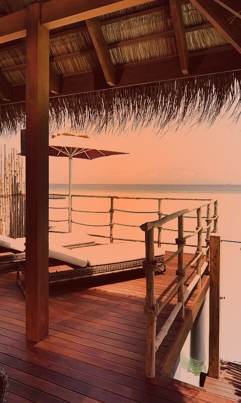 Домик на пляже обои