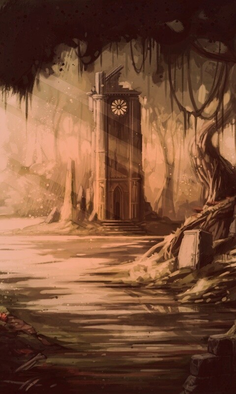 Руины эльфийского города обои