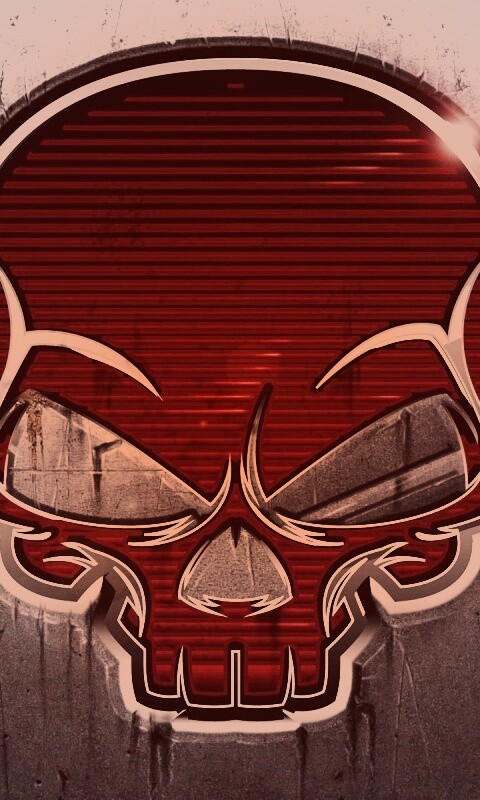 Красный череп лого обои