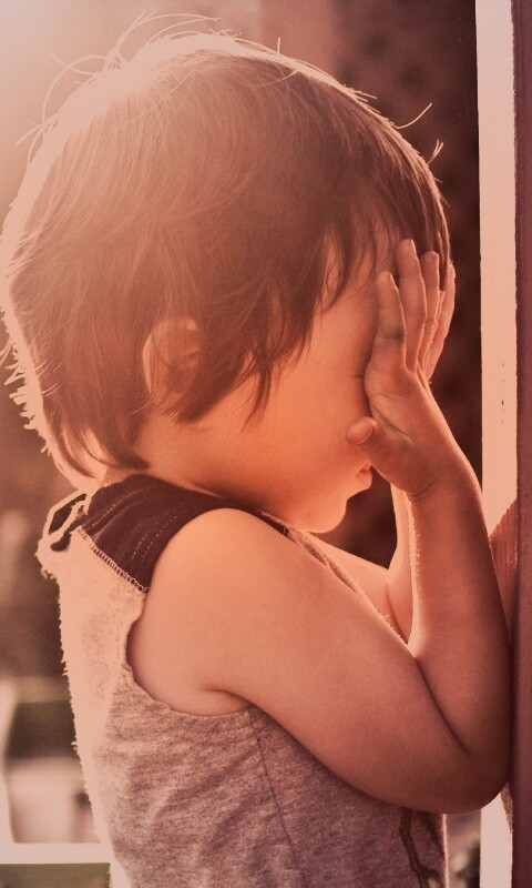 Малыш играет в прятки обои