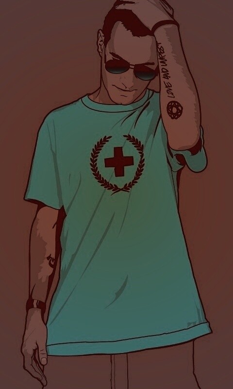 Парень в голубой футболке обои