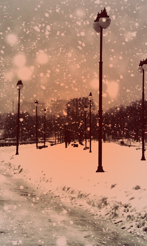 Зимняя набережная обои