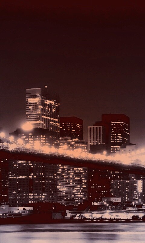 Вид на ночной Нью-Йорк обои