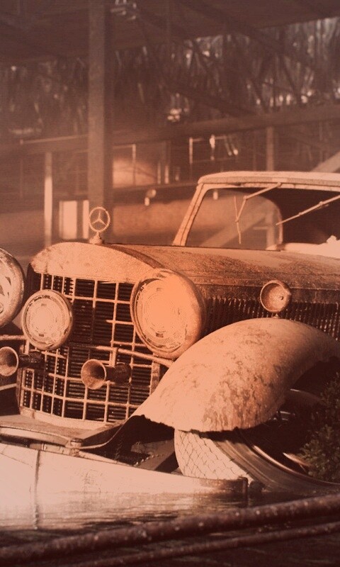 Гниющий ретро мерседес обои