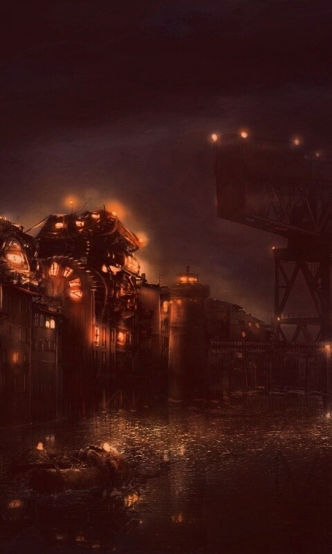 Портовые огни обои