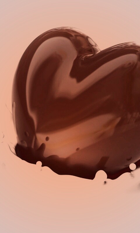 Шоколадное сердце в молоке обои