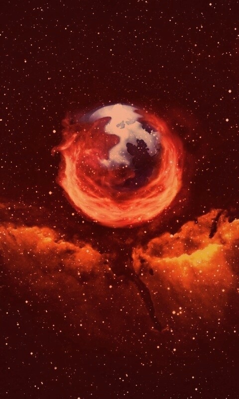 Firefox в космосе обои