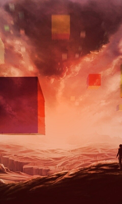 Кубы в небе обои