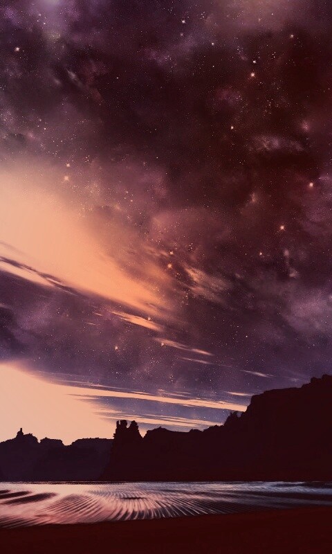 Ночное звездное небо обои