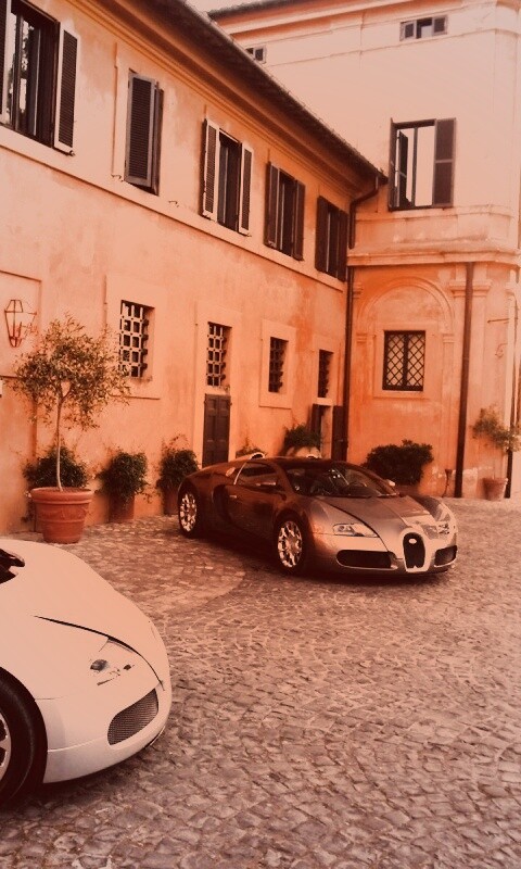 Два Бугатти у дома обои