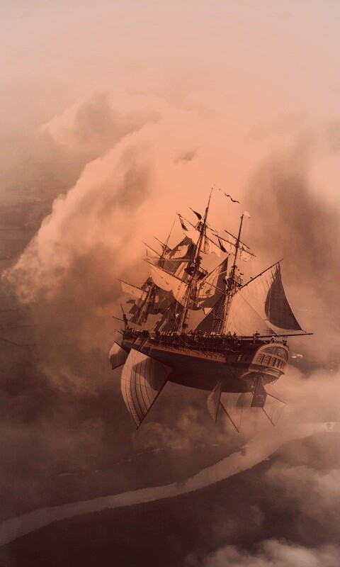 Летающий корабль обои