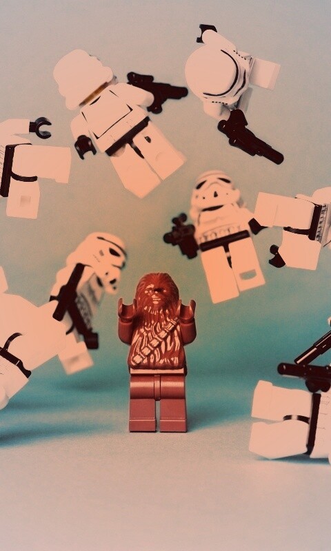 Чубака раскидывает имперских штурмовиков обои