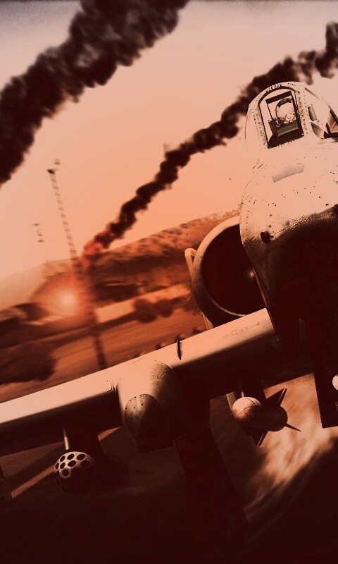 Самолет взлетает с атакованного аэродрома обои