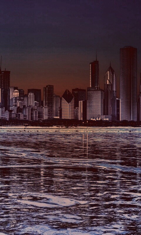 Зима в мегаполисе обои