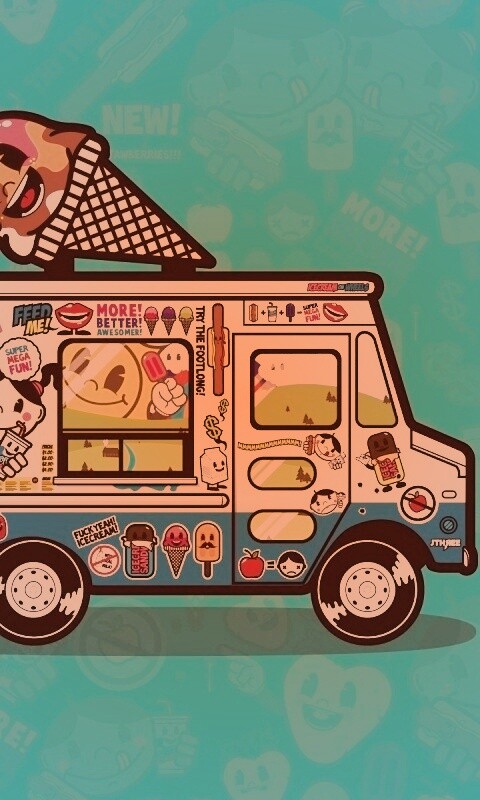 Фургончик мороженщика обои