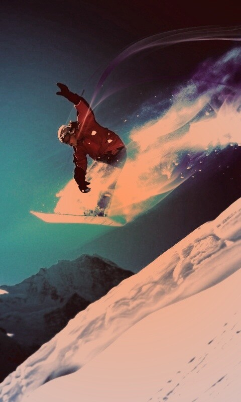Сноубордист в прыжке обои