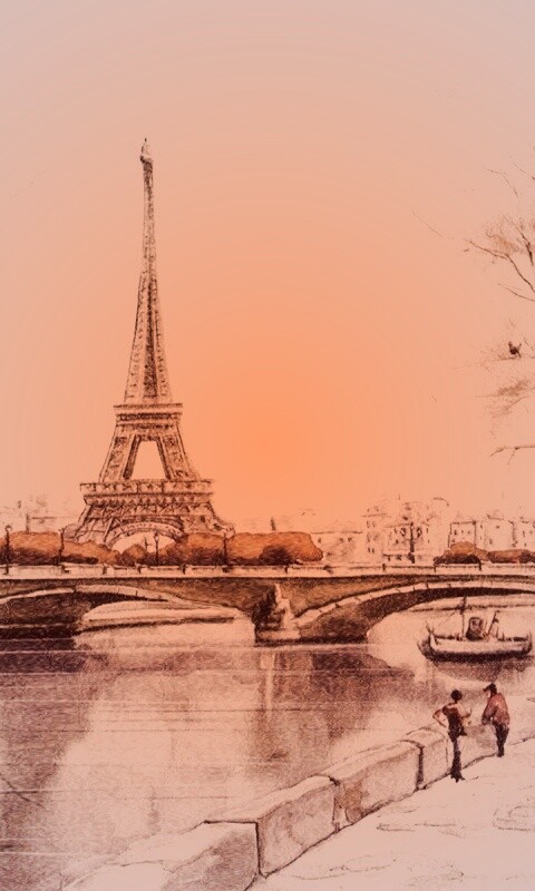 Рисунок Эйфелевой башни обои